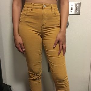High-Waisted Mustard Corduroys